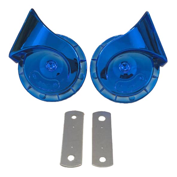 بوق رنتال حلزونی شیپوری کروم آبی موتورسیکلت