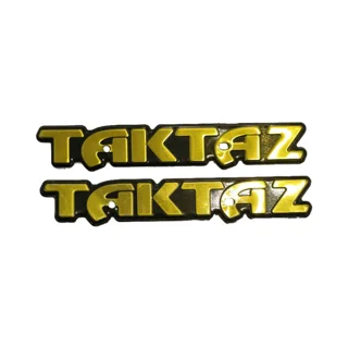 آرم باک فلزی تکتاز فونت فانتزی طلایی TAKTAZ موتورسیلکت