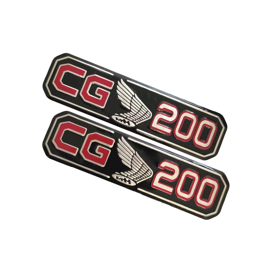 آرم قاب بغل موتورسیکلت فلزی چسبی  200 CG مشکی