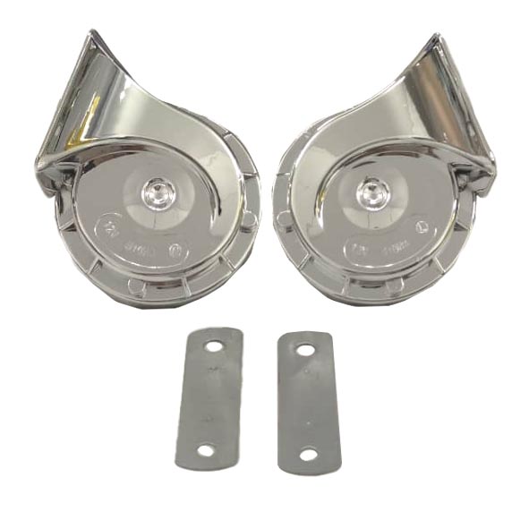 بوق رنتال حلزونی شیپوری کروم نقره ای موتورسیکلت