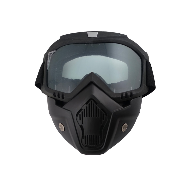 ماسک صورت مشکی موتورسیکلت شیشه دودی