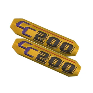 آرم قاب بغل موتورسیکلت فلزی چسبی 200 CC طلایی