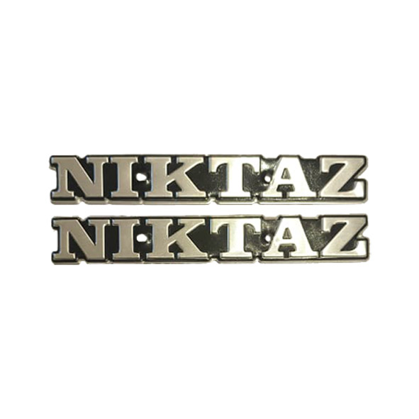 آرم باک فلزی نیکتاز نقره ای NIKTAZ موتورسیلکت