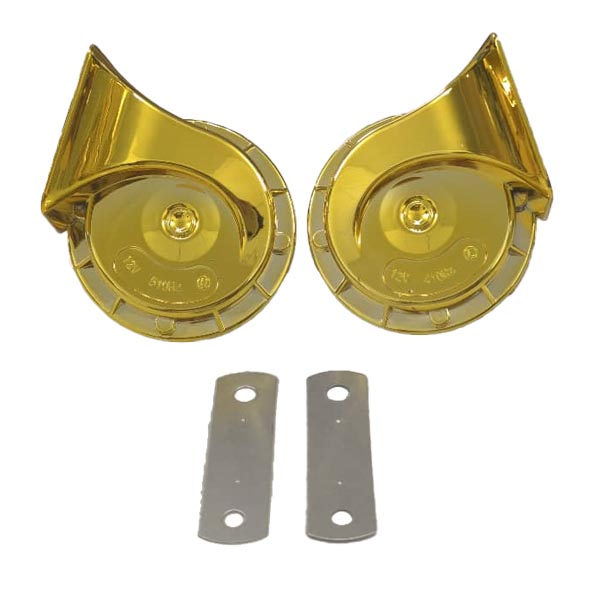 بوق رنتال حلزونی شیپوری کروم طلایی موتورسیکلت