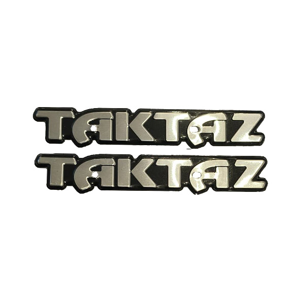 آرم باک فلزی تکتاز فونت فانتزی نقره ای TAKTAZ موتورسیلکت