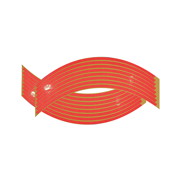 برچسب دور طوقه موتورسیکلت قرمز